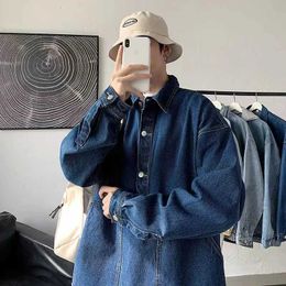 Men's Jackets 2022 Men's Loose Oversized Denim Jackets Fashion Trend Outerwear Streetwear Work Pullover Boys' Cowboy Coats Clothes Size S-2XLL231026