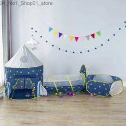 Toy Tents 3 Pcs/Set Portable Children's Tent Spaceship Rocket Tent Playground Baby Tipi Infantil Ball Pit Child Games House Baby Ball Pool Q231220