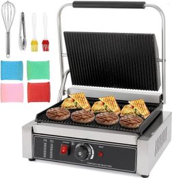 Bread Makers Sandwich Press Grill - 2200W Stainless Steel Panini Maker With Non-Stick Surface Large 17.32''x14.56'