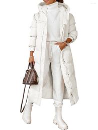 Women's Trench Coats Women Long Winter Jacket Sleeve Hooded Coat Warm Lightweight