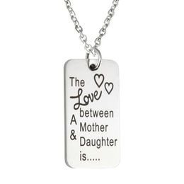 Stainless Steel Silver Tag Key Ring 'The Love between mother and daughter is 'Mother's Day Gift Double Heart Key 284Z