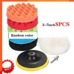 Новый 3-дюймовый полировка автомобилей Disc 11pcs/Set Selfeadysive Buping Waxing Sponge Wool Posling Podship для адаптера упражнения автомобильных полиров