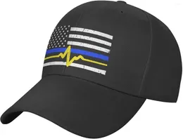 Ball Caps 911 Dispatcher Thin Blue Gold Line Hats For Men Women Teens Vintage Adjustable Baseball Cap Fitted Trucker Hat Black