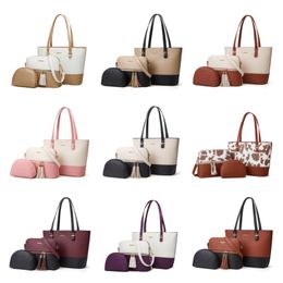 3pcs set shoulder bag handle bags for women 2023 women PU handbag set work tote with purse FMT-4141