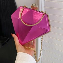 Evening Bags Versatile Acrylic Women Bag Fashion Crossbody Handheld Diamond Heart Chain Handbag Box