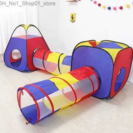 Toy Tents 4 In 1 Play Tent Baby Toys Ball Pool for Children Kids Ocean Balls Pool Foldable Kids Play Tent Play pen Tunnel Play Ball House Q231220