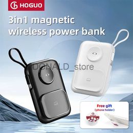 Cell Phone Power Banks Wireless Portable Magnetic Power Bank Watch Earphone Charger with Cable Mobile Phone Powerbank for Iphone Iwatch Earbuds J231220