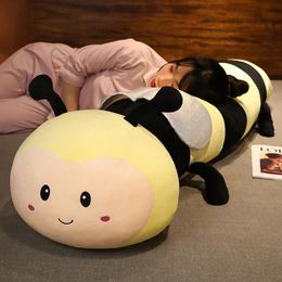 Funny Big Size Bee Plush Toy Stuffed Soft Animal Long Throw Pillow Cushion Kids Toys Birthday Christmas Gift 231220