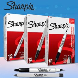 Sharpie Marker Oil Based Waterproof Industrial Thick and Thin Doubleended Markers Painting Handdrawn Graffiti Art Supplies 231220