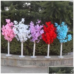 Decorative Flowers Wreaths Wedding Decoration 5Ft Tall 10 Piece/Lot Slik Artificial Cherry Blossom Tree Roman Column Road Leads Fo Dhuog BJ