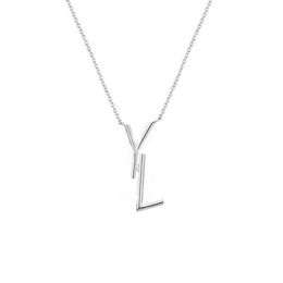 Women Designer Necklace Jewellery Luxury Designers Necklace Silver Letters Chains Pendent Gold Y Necklaces Party Accessories with Bo329v