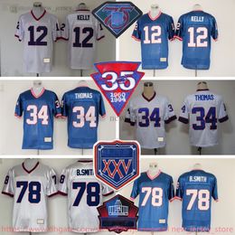 Custom S-6XL Throwback 1960-1999 Football 12 Jim Kelly Jersey Stitch 32 OJ Simpson 34 Thurman Thomas 78 Bruce Smith 83 Andre Reed 66 Billy Shaw Mike Stratton Jerseys