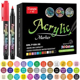 1260 Colours Acrylic Paint Pen Art Markers Fine Soft Nylon Brush Tip Opaque WaterBased QuickDry Ink for All Surfaces 231220