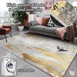 Nordic Light Luxury Large Area Living Room Decoration Carpet Abstract Rugs for Bedroom Nonslip Study Lounge Floor Mat Washable 231220