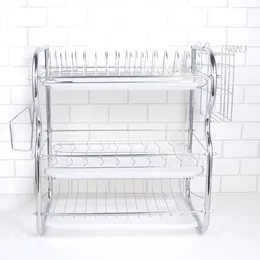 Kitchen Storage Cutlery Drain Rack Layer Dish Drainer Iron Organiser Rustproof Dishes Plates Organisation Shelf