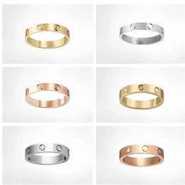 Fashion Jewelry Design Lover Stainless Steel Rings With Diamond Wedding Rings Never fade Not allergic 4mm 5mm 6mm gift For Female 2212