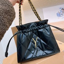 Woman Shoulder Bags designerc chain bag luxury tote bag string purse leather frosted shopping totes Gold Letters 5A