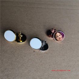 sublimation blank stud earrings fashion stud earring for transfer printing consumables printing size is 12mm 25pair lot 210323260f