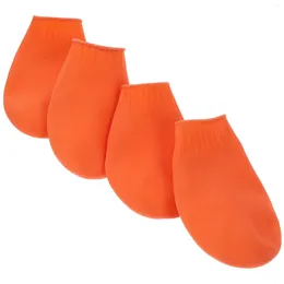 Dog Apparel 4pcs Waterproof Outdoor Shoes Non- Rain Rubber Paws Cover Balloon Booties For Snow Day Middle And Small Dogs Orange