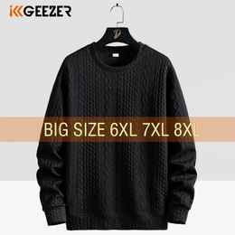 Men Sweatshirts Long Sleeve Oversized Plus Size 6XL 7XL 8XL O Neck Pullovers Streetwear Fashion Sportswear Male Autumn Winter 231220