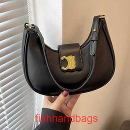 Fashion handbag Celins's womens bag book brand Tote purse New Leisure Underarm Small Bag with High Beauty and Design Crescent VersatileWith original Logo