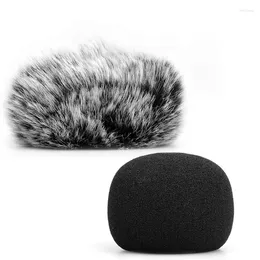 Microphones 2Pcs Furry Windscreen Muff Wind Cover Foam Microphone For Zoom H1 H1N Mic