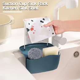 Kitchen Storage Sink Shelf Soap Sponge Drain Rack Holder Suction Cup Hanging Basket With Holes Organiser