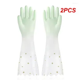 Disposable Gloves 2PCS Winter Waterproof Rubber Latex Velvet Household Kitchen Durable Cleaning And Washing Clothes