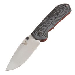 BM560 Survival Folding Knife CPM-M4 Stone Wash Drop Point Blade CNC Gray G10 Handle EDC Pocket Folder Knives With Nylon Bag and Retail Box