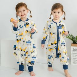 Baby Sleep Bag with Feet Wearable Blanket Long Sleeve Born 100% Cotton Sack for Infant Toddler Pajamas 231220