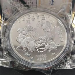 New Crafts 1000g chinese silver coin silver 99 99% zodiac mouse art301A