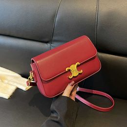 Celins's Genuine Leather Shoulder bag Luxury teen Bags 2023 Early Spring New High end Fashion Simple Crossbody Bag Women's With Real Logo