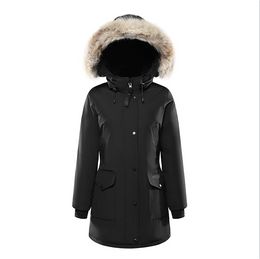 Wholesale Ladies Winter Women Long Down Jackets Puffer Outdoor Outerwear Hooded Fur Down jackets