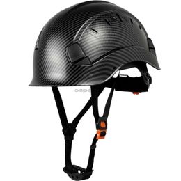 Climbing Helmets CE CaRBon Fiber Pattern Safety Helmet For Engineer ABS Hard Hat For Men Vented Industrial Work Head Protection For Team