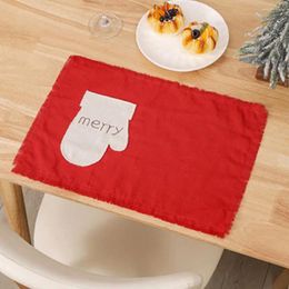 Table Mats Holiday-themed Mat Christmas Gift Placemat Festive Linen Placemats Unique Decorations With Fine