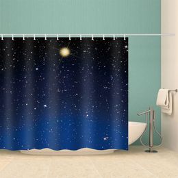 Photo 3d blue sky curtains 3D Printed Waterproof Shower Curtain Polyester Fabric