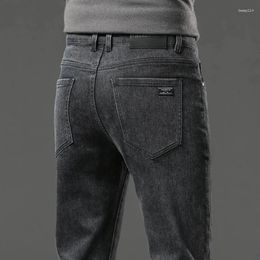 Men's Jeans Baggy Casual Classic Style Black Grey Fashion Straight Pants Cotton Comfortable Stretch Denim Trousers