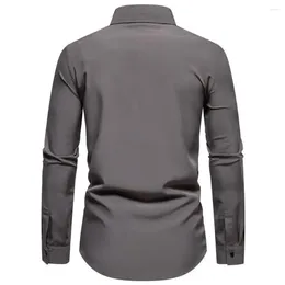 Men's Casual Shirts Long Sleeve Loose Fit Shirt Formal Business Style Slim With Soft For Professional Layering