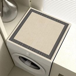 Carpets PVC Dust Proof Mat Printed Washing Machine Pad Oil-proof Kitchen Rugs Waterproof Bathroom Mats Furniture Protecor Table Cover