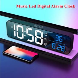 Smart LED Clock Bedside Digital Alarm Clocks Desktop Table Electronic Desk Watch Snooze desk clock Wake Up Alarm Clock Digital 231220
