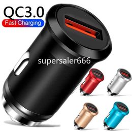 18W QC3.0 Quick Cell Phone Chargers Alloy Metal Car Chargers For Iphone 14 15 11 12 13 Htc Samsung S22 S23 S1 Huawei Xiaomi