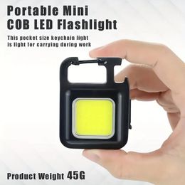 Multifunctional Mini Glare COB Keychain Light: USB Charging, Emergency Lamps, Strong Magnetic Repair & Outdoor Camping Light!
