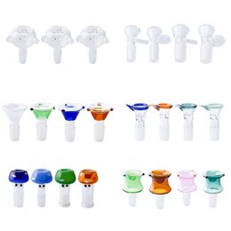 Smoking Pipe Glass Bong Bowl Mushroom Style 10mm 14mm 19mm Male Female Colourful Dab Rig Bubbler Pipes Glass Bowls Smoking Accessories