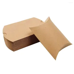 Gift Wrap 50/100PCS DIY Boxes Kraft Paper Pillow Candy Wedding Party Favor Packaging Mini Hair Card Jewelry