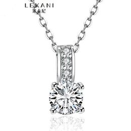 100% Pure 925 Sterling Silver Pendant Necklace 1 5 Ct SONA CZ Diamond Engagement Necklace Solid Silver Wedding Necklaces for Women228a