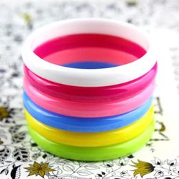 Bangle 12pcs/Lot Trendy Colourful Plastic Bracelets For Kids Girls Candy Colour Fashion Jewellery Accessories Gift Wholesale