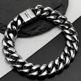 Chain Ultra Light Thickened Anti-Allergy TA1 Pure Titanium Necklace Bracelet for Men 14mm Titanium Curb Cuban Link Chain Bracelets