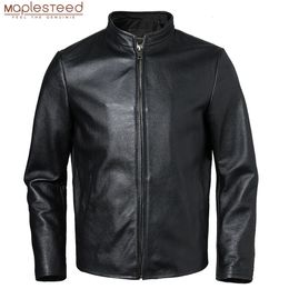 Men's Fur Faux Fur Men's Genuine Leather Jacket 100% Natural Cowhide Leather Coat Men Skin Clothing Autumn Spring Asian Size S-6XL M593 231220