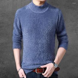 Men's Sweaters Man Jumpers Long-haired Sweater Cashmere Knitted Soft Turtleneck Winter Thick Warm Mens Clothes 2024