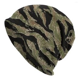 Berets Tiger Stripe Camo Skullies Beanies Caps Winter Warm Knitting Hat Hip Hop Adult Military Tactical Camouflage Bonnet Hats Ski Cap